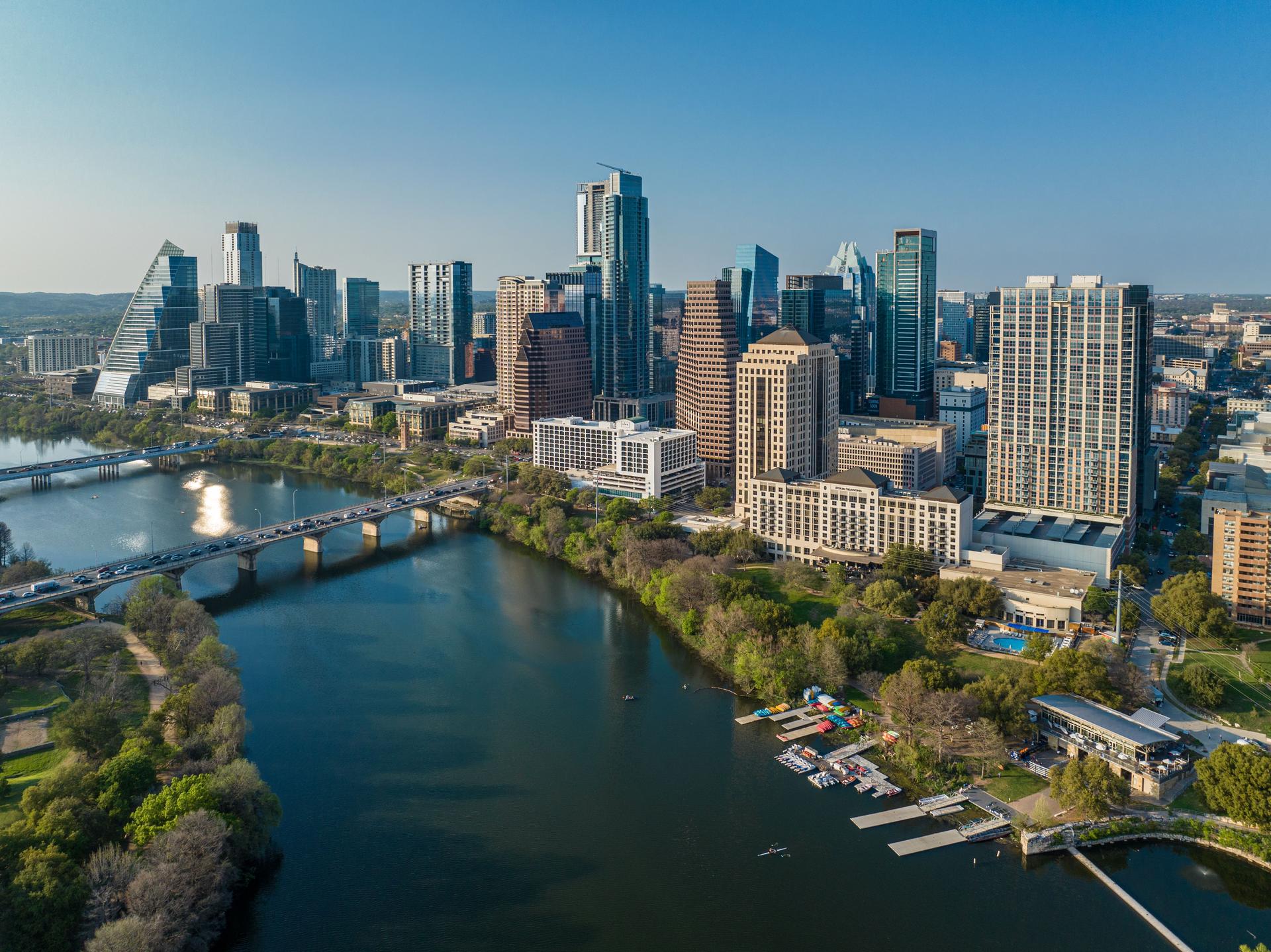 Aerial view of downtown Austin, Texas